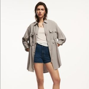 Zara - Relaxed Fit Overshirt in Sand - Small